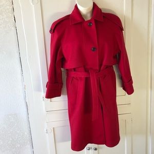 INTERNATIONAL SCENE Classic Red Wool Coat SZ 7/8